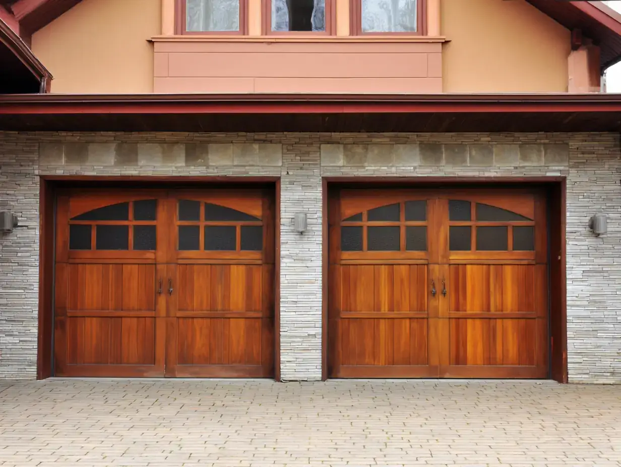 Wood carriage garage doors